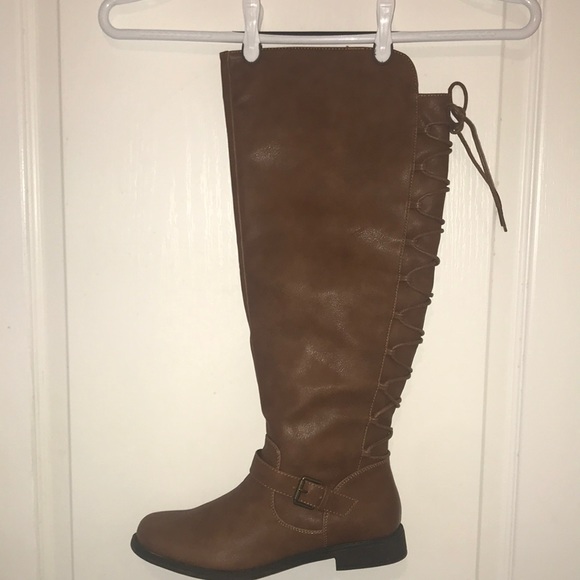 🥾 JustFab Brand New Lace Knee Boots FC11 - Picture 1 of 3